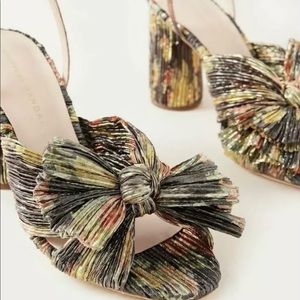 Loeffler Randall Camellia Dark floral Bow Heel - New with Box